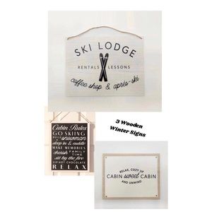 3 Target Wooden Winter Signs